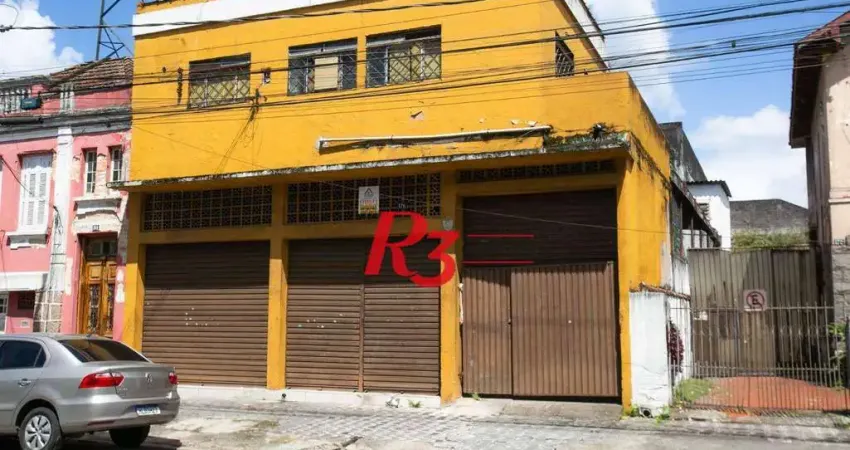 Galpão para alugar, 562 m² por r$ 11.009,00/mês - macuco - santos/sp