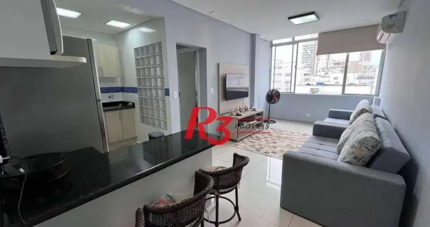 Apartamento com 1 dormitório à venda, 48 m² por r$ 490.000,00 - gonzaga - santos/sp