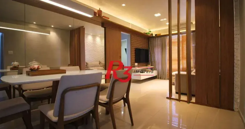 Apartamento com 2 dormitórios para alugar, 119 m² por r$ 6.500,02/mês - ponta da praia - santos/sp