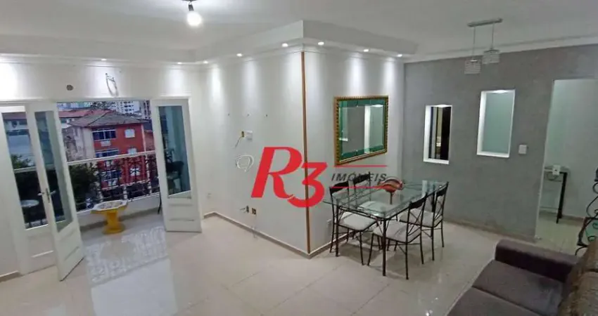 Apartamento com 2 dormitórios para alugar, 94 m² por r$ 4.500,00/mês - macuco - santos/sp