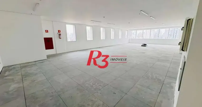 Sala para alugar, 152 m² por r$ 14.051,94/mês - gonzaga - santos/sp