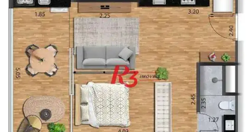 Apartamento com 1 dormitório à venda, 39 m² por r$ 485.000 - josé menino - santos/sp