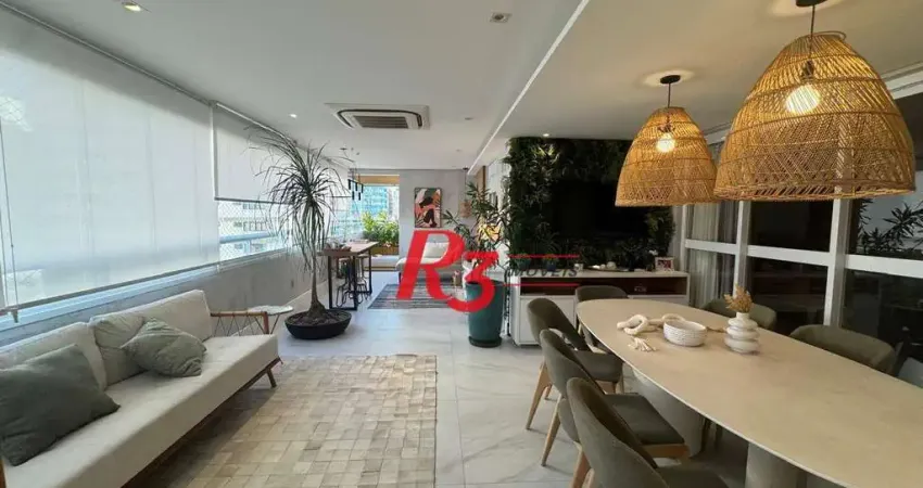 Apartamento garden com 3 dormitórios à venda, 170 m² por r$ 2.560.000,00 - boqueirão - santos/sp