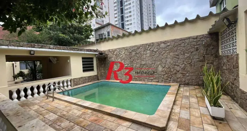 Casa com 4 dormitórios para alugar, 263 m² por r$ 15.000,00/mês - macuco - santos/sp