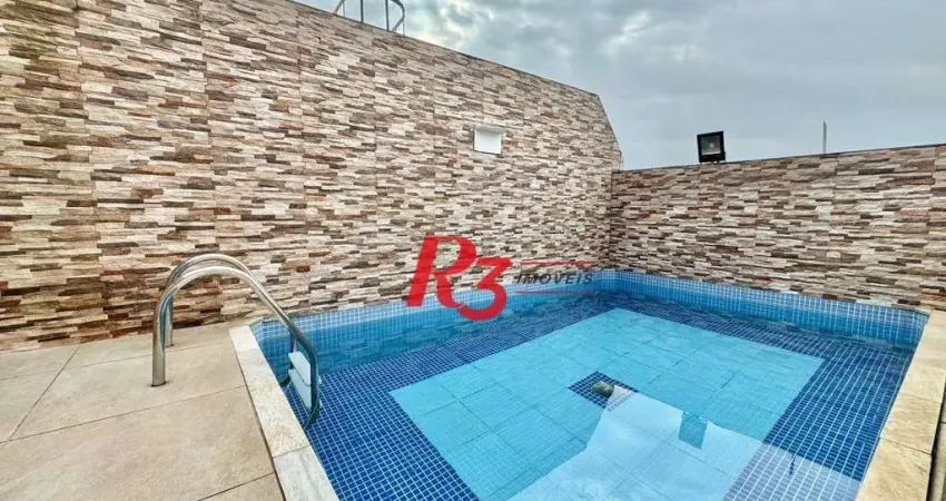 Cobertura com 3 dormitórios à venda, 170 m² por r$ 1.100.000,00 - campo grande - santos/sp