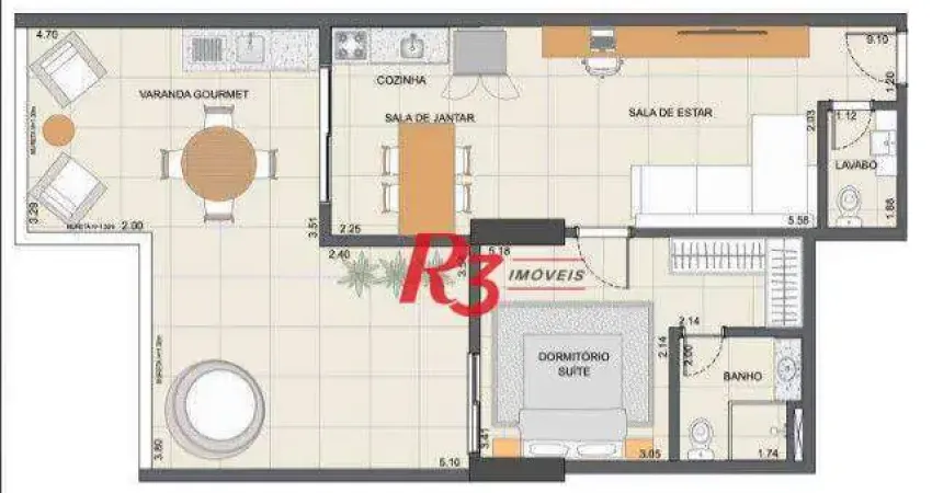Apartamento garden com 1 dormitório à venda, 89 m² por r$ 850.000,00 - ponta da praia - santos/sp