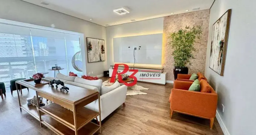 Apartamento com 3 dormitórios, 160 m² - venda por r$ 2.150.000,00 ou aluguel por r$ 15.764,00/mês - boqueirão - santos/sp