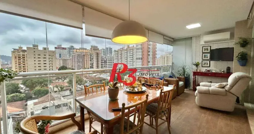 Apartamento com 3 dormitórios à venda, 181 m² por r$ 3.360.000,00 - gonzaga - santos/sp