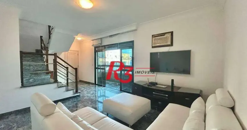 Cobertura com 3 dormitórios à venda, 212 m² por r$ 3.200.000,00 - aparecida - santos/sp