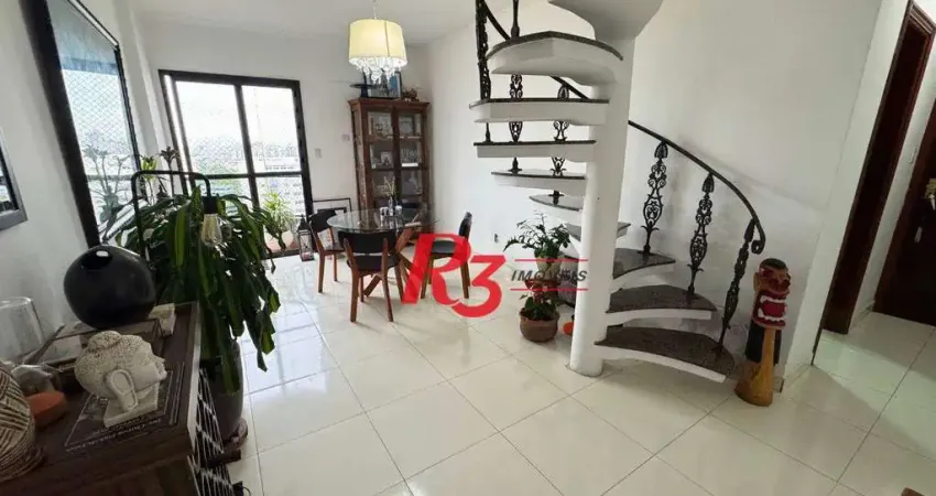 Cobertura com 3 dormitórios à venda, 198 m² por r$ 1.400.000,00 - ponta da praia - santos/sp