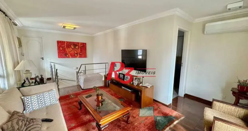 Cobertura com 3 dormitórios à venda, 180 m² por r$ 1.550.000,00 - boqueirão - santos/sp
