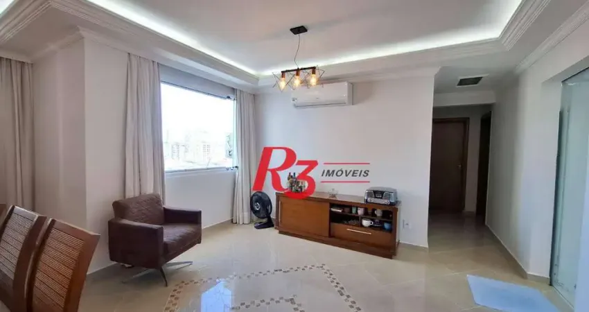 Apartamento com 3 dormitórios à venda, 180 m² por r$ 850.000,00 - campo grande - santos/sp