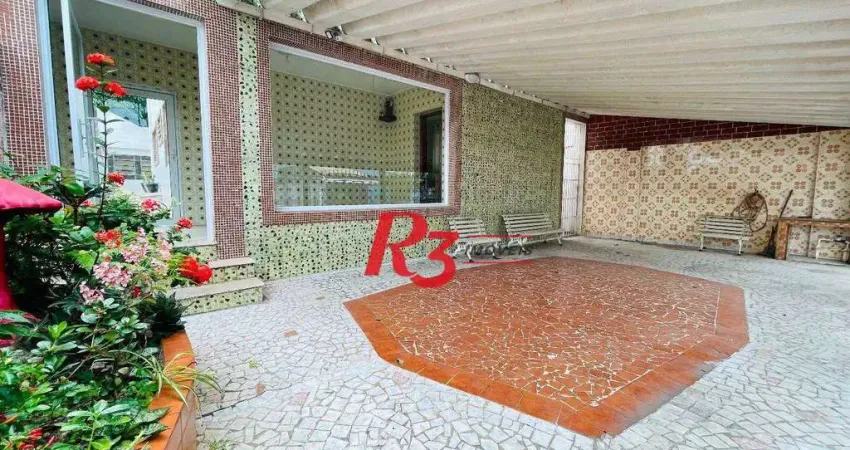 Sobrado para alugar, 250 m² por r$ 10.000,00/mês - aparecida - santos/sp