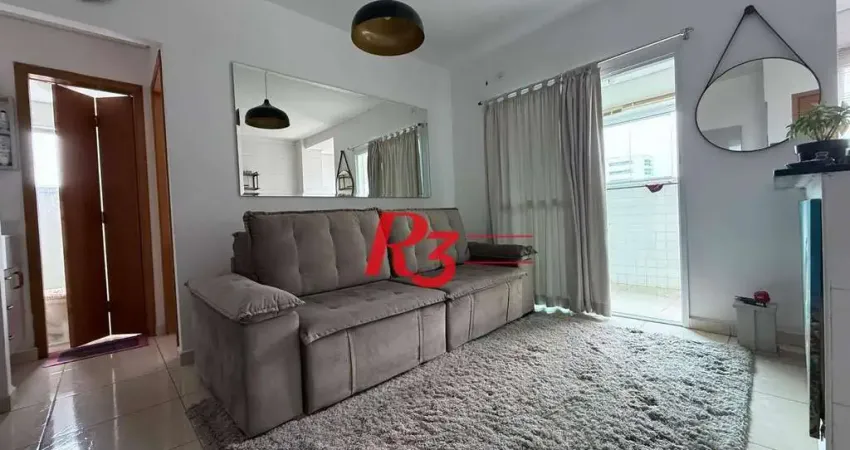 Apartamento com 1 dormitório para alugar, 42 m² - macuco - santos/sp