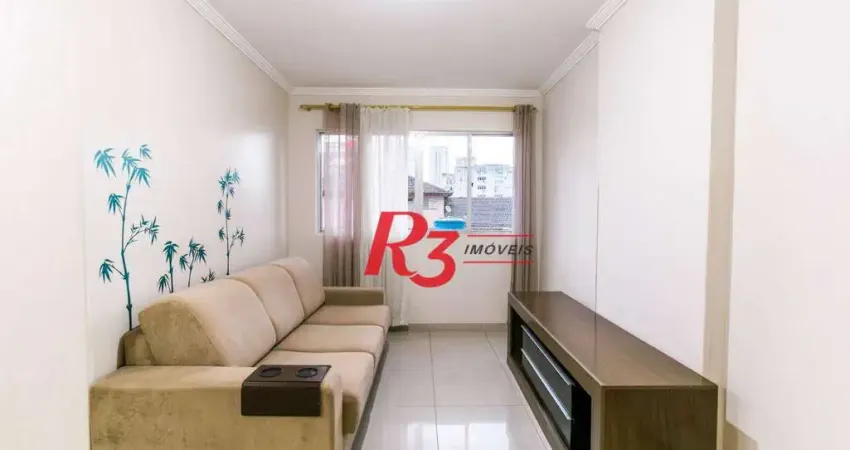 Apartamento com 1 dormitório para alugar, 50 m² - vila matias - santos/sp