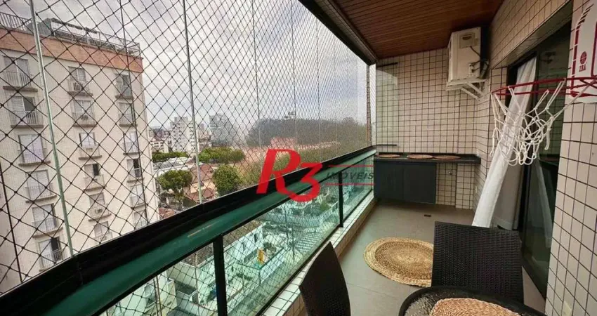 Apartamento com 3 dormitórios à venda, 150 m² por r$ 1.380.000,00 - embaré - santos/sp