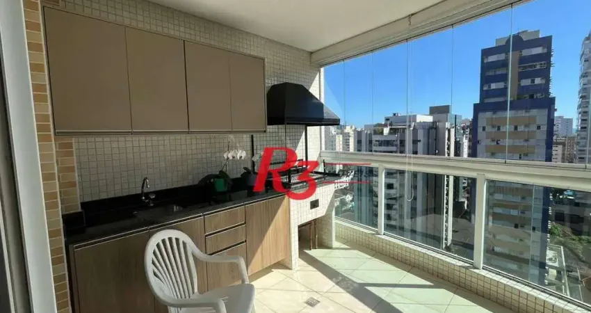 Apartamento com 3 dormitórios à venda, 124 m² por r$ 2.000.000,00 - boqueirão - santos/sp