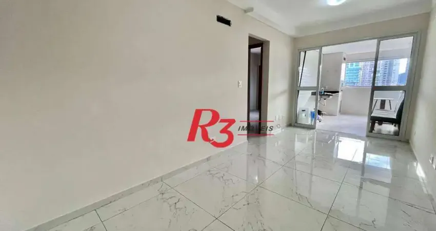 Apartamento com 2 dormitórios para alugar, 70 m² por r$ 5.900,00/mês - boqueirão - santos/sp