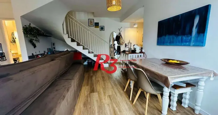 Apartamento com 2 dormitórios para alugar, 88 m² por r$ 6.500,00/mês - josé menino - santos/sp