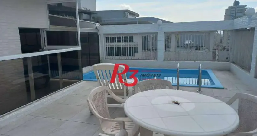 Cobertura com 3 dormitórios à venda, 360 m² por r$ 2.200.000,00 - ponta da praia - santos/sp