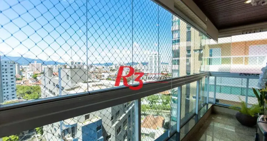 Apartamento com 3 dormitórios à venda, 138 m² por r$ 1.550.000,00 - boqueirão - santos/sp