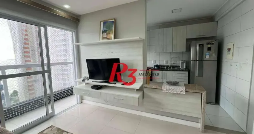 Apartamento com 1 dormitório para alugar, 44 m² por r$ 4.950,00/mês - ponta da praia - santos/sp