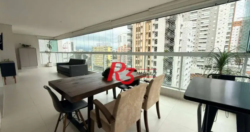 Apartamento com 4 dormitórios à venda, 183 m² por r$ 2.555.000,00 - boqueirão - santos/sp