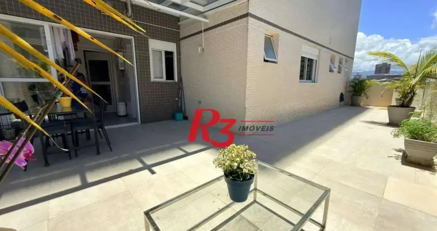 Apartamento garden com 2 dormitórios à venda, 166 m² por r$ 2.100.000,00 - embaré - santos/sp