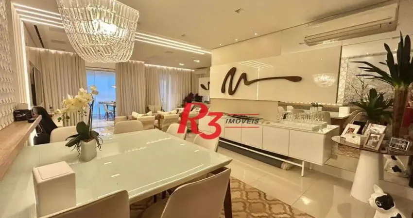 Apartamento com 3 dormitórios à venda, 178 m² por r$ 3.500.000,00 - boqueirão - santos/sp