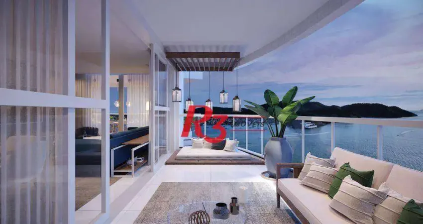 Apartamento duplex com 4 dormitórios à venda, 500 m² por r$ 8.980.000,00 - ponta da praia - santos/sp