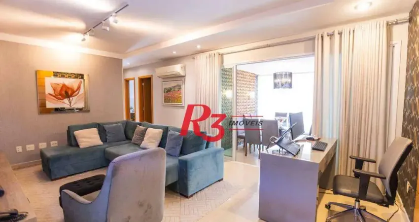 Apartamento com 3 dormitórios à venda, 125 m² por r$ 1.890.000,00 - boqueirão - santos/sp