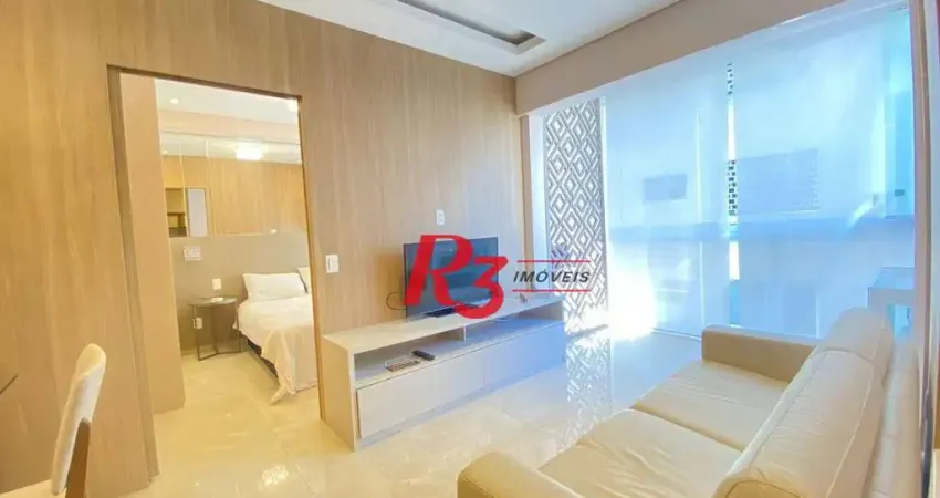 Apartamento com 1 dormitório para alugar, 44 m² por r$ 6.000,00/mês - boqueirão - santos/sp