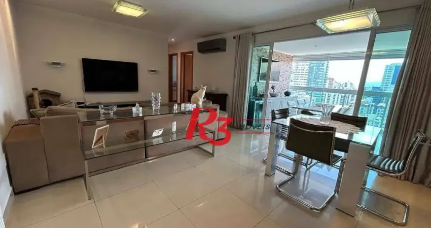 Apartamento com 3 dormitórios à venda, 126 m² por r$ 1.850.000,00 - boqueirão - santos/sp