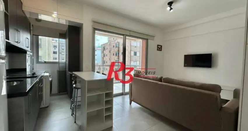 Apartamento com 1 dormitório para alugar, 45 m² por R$ 5.600,00/mês - Boqueirão - Santos/SP