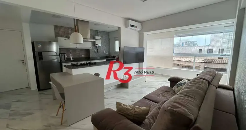 Apartamento com 1 dormitório para alugar, 55 m² por r$ 5.700,02/mês - boqueirão - santos/sp