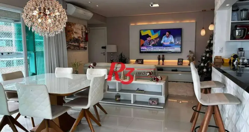 Apartamento com 3 dormitórios à venda, 129 m² por r$ 2.240.000,00 - gonzaga - santos/sp