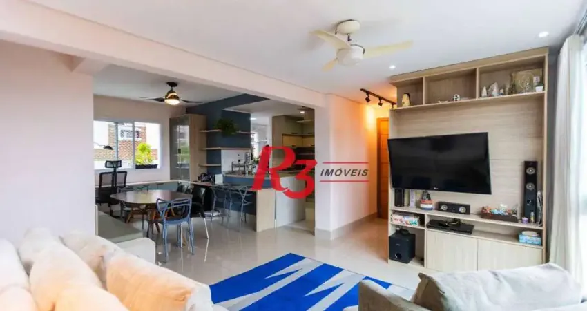 Apartamento com 3 dormitórios à venda, 104 m² por R$ 750.000,00 - Marapé - Santos/SP