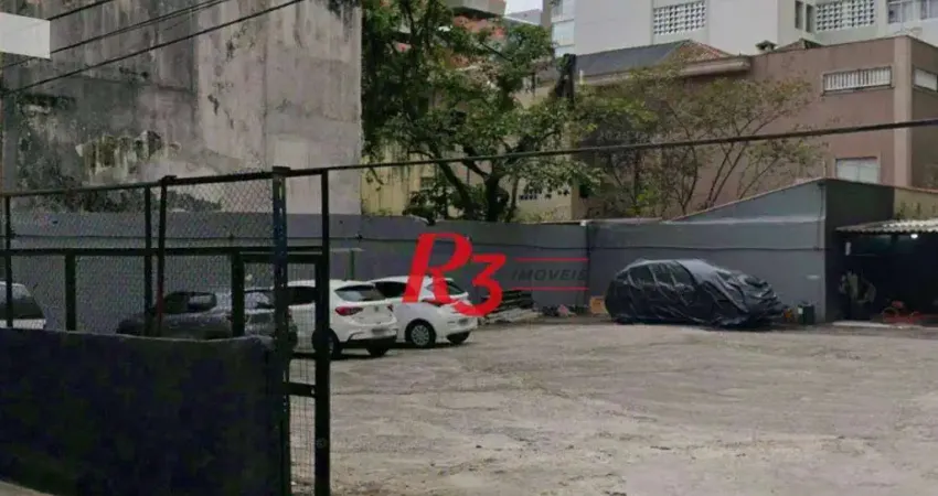 Terreno para alugar, 651 m² por R$ 19.269,03/mês - Embaré - Santos/SP