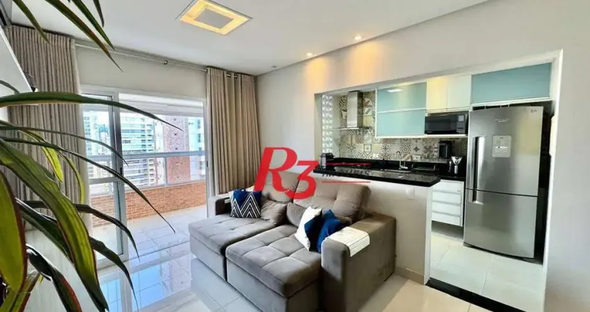 Apartamento com 1 dormitório à venda, 57 m² por R$ 780.000,00 - Boqueirão - Santos/SP