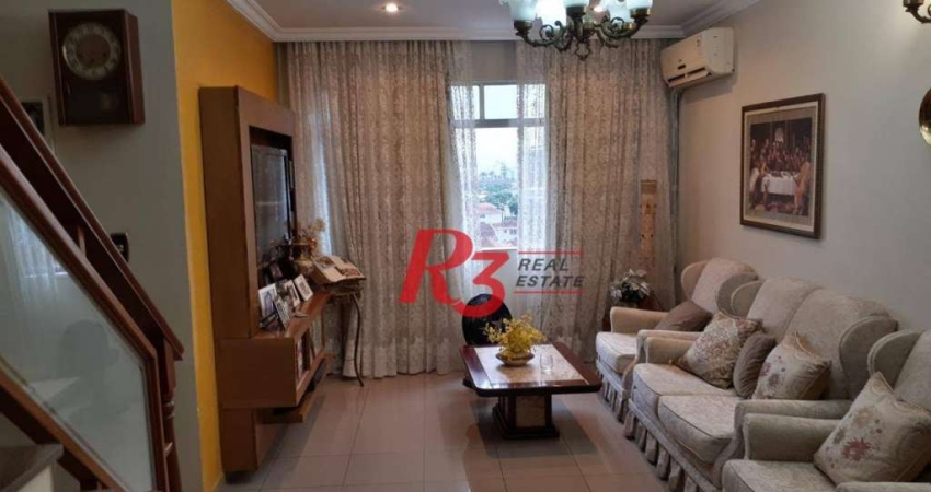 Cobertura com 2 dormitórios à venda, 260 m² por R$ 1.360.000,00 - Campo Grande - Santos/SP