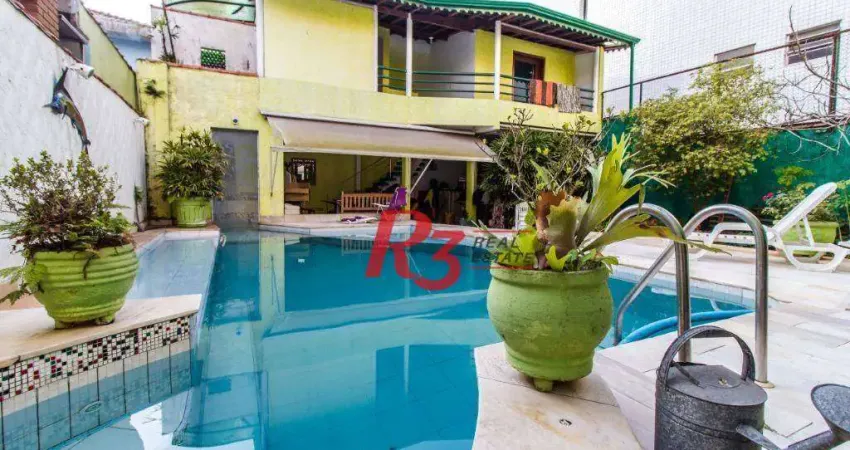 Casa com 3 dormitórios, 360 m² - venda por R$ 5.200.000,00 ou aluguel por R$ 21.910,00/mês - Aparecida - Santos/SP