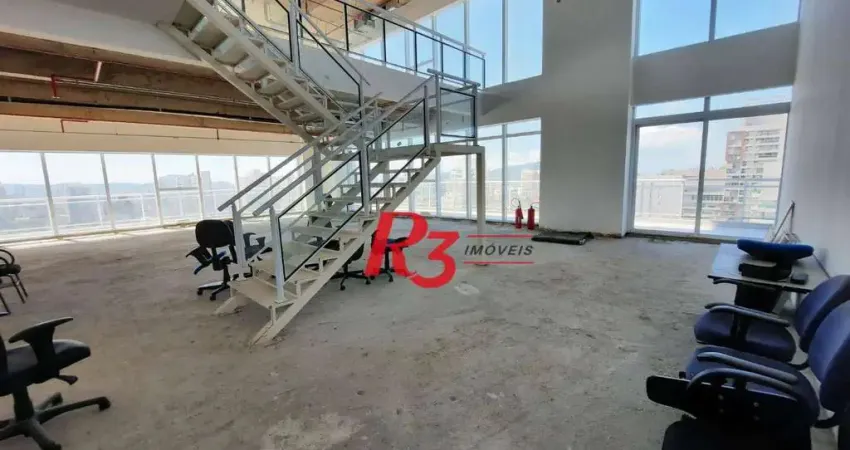 Andar corporativo para alugar, 648 m² por r$ 55.231,00/mês - gonzaga - santos/sp