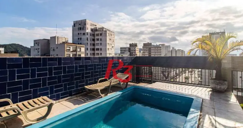 Cobertura com 2 dormitórios à venda, 167 m² por r$ 738.000,00 - boa vista - são vicente/sp