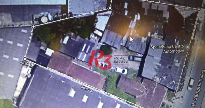Terreno à venda na Viela Doutor Campos Sales I, 405, Centro, São Vicente