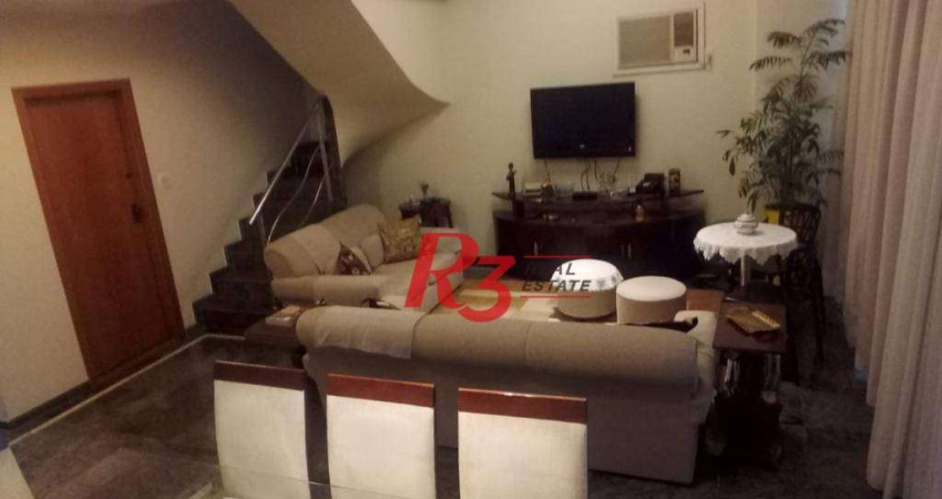 Apartamento Duplex com 3 dormitórios à venda, 200 m² por R$ 1.200.000,00 - Gonzaga - Santos/SP