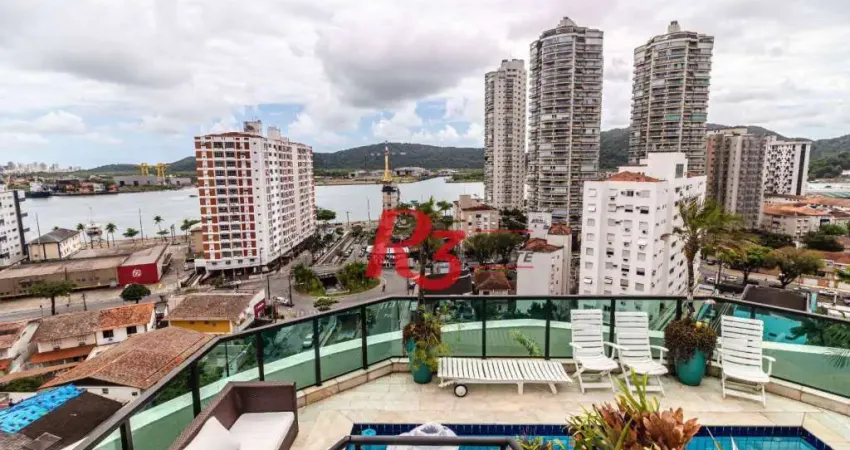Cobertura com 6 dormitórios à venda, 600 m² por r$ 3.390.000,00 - ponta da praia - santos/sp
