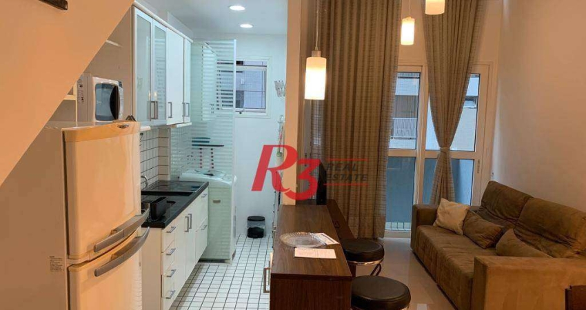 Loft com 1 dormitório, 69 m² - venda ou aluguel - Gonzaga - Santos/SP