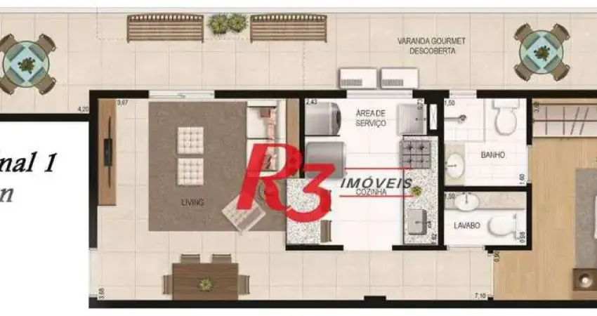 Apartamento Garden à venda, 70 m² por R$ 690.000,00 - Boqueirão - Santos/SP