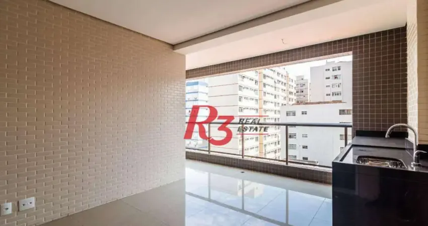 Apartamento com 3 dormitórios à venda, 128 m² - Embaré - Santos/SP