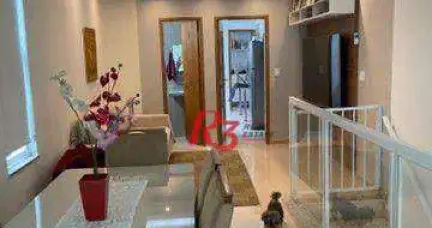Casa sobreposta com 3 dormitórios à venda, 110 m² - Marapé - Santos/SP